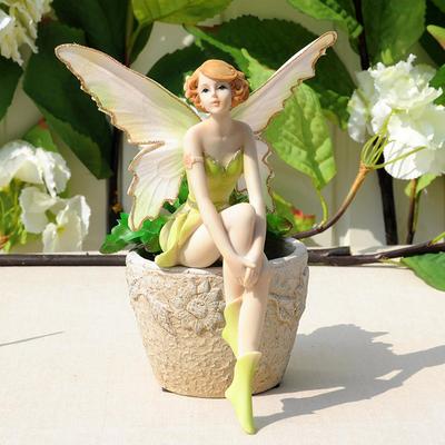 Flower Fairy Figurine Flower Fairy Statue Exquisite Angel Flower Fairy Ornaments Decorative Resin Angel Figurine for Home Office