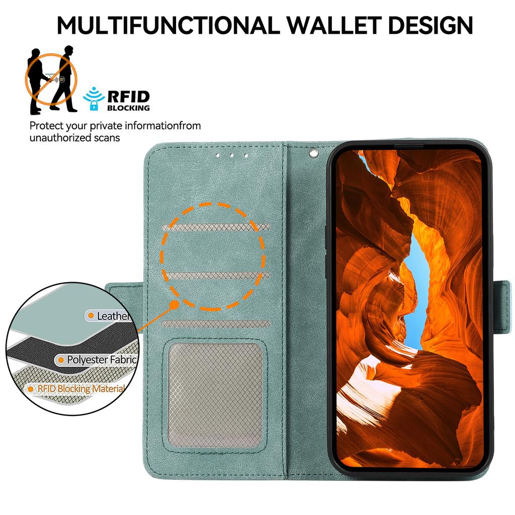 ABEEL For Xiaomi 14T Case PU Leather Folio Stand View RFID Blocking Phone Cover