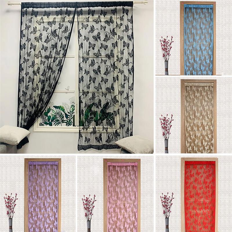 1 st Fönstergardiner 100*200cm Hängande Snöre Festival Fjärilsgardin Fönsterpaneler Dörröppning Linjegardiner Avskärmningsnät