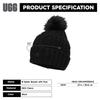 UGG Cable Beanie with Pom One Size Women's Pom, Black/White,