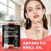 Antarctic Krill Oil Softgels, Omega-3 Supplement; contains EPA, DHA, phospholipids, and astaxanthin; suitable for adults.