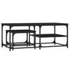 2 Piece Nesting Tables Black Particleboard