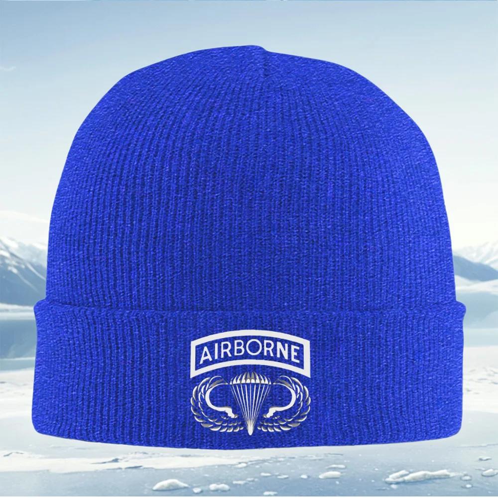 Airborne wings parachute design Unisex Women Unisex Knitted Hat Beanie Pullover Cap Winter Thermal Warm Christmas Outdoor Cyc