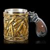 High-quality Western Revolver Gun With Ammo Bullet Beer Mug for Collecting