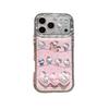 Girly Pink Heart Cat Stand for iPhone 17/16ProMax/15/14 Cases