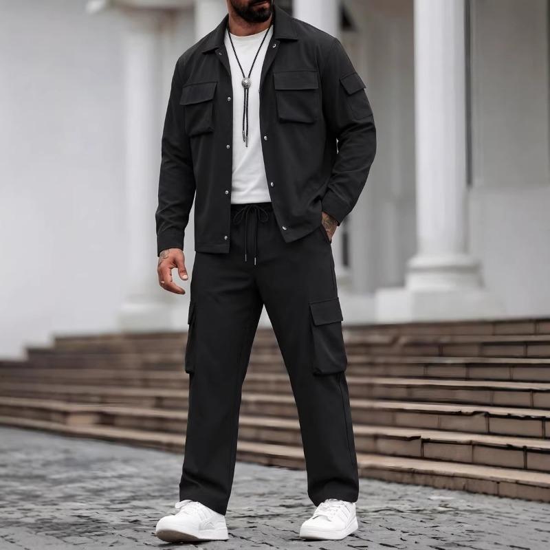 Herren 2-teiliges Outfit Cargo-Jacke und Hosen-Set