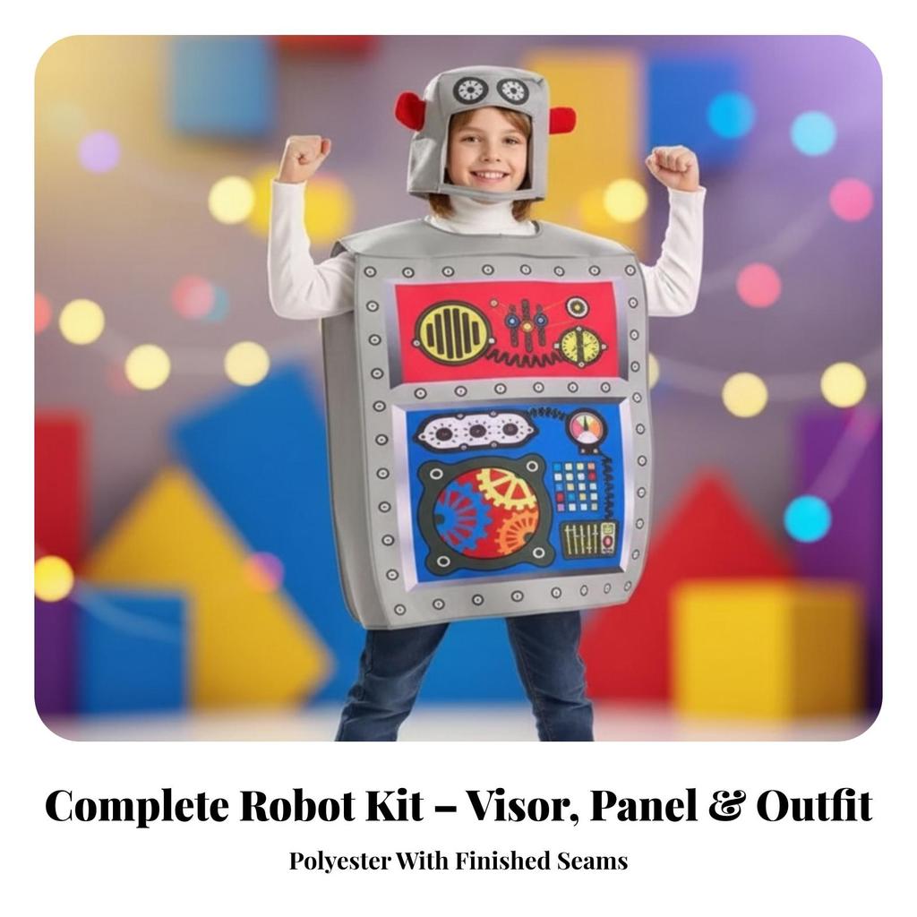 Robot Costume Polyester-Blend with Headpiece Loose-Fit for Cosplay