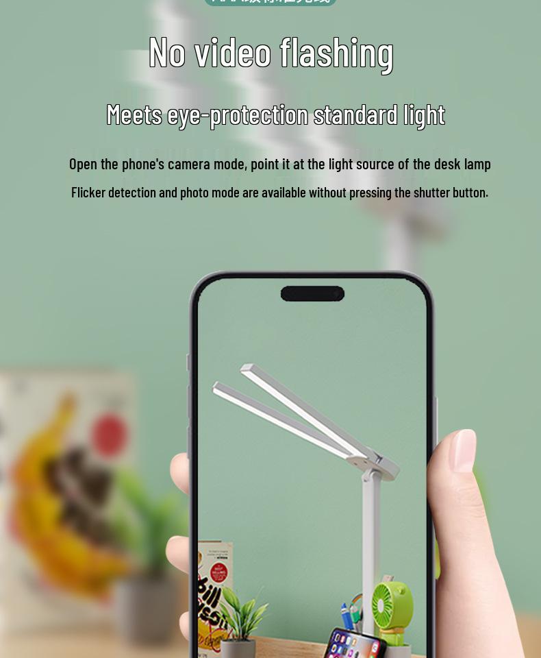 Rechargeable LED Eye-Protection Desk & Bedside Lamp with Pen Holder