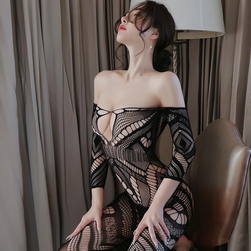 Sexy Teddy Lingerie Floral Pattern Fishnet Body Stocking Teddies Lingerie Bodysuit Underwear for Women Plus Size
