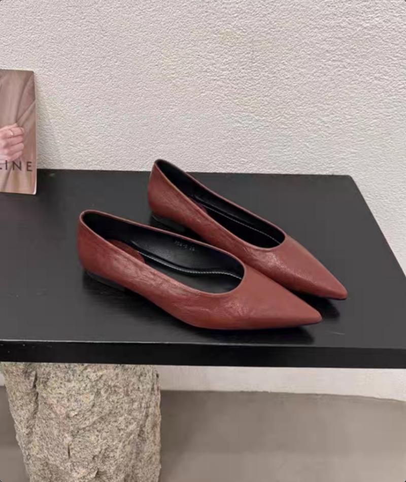 Fashion Spring Design Retro Woman Shoes Pointed Toe Commuting Flat Shoes Elegant Party Female Dress Shoes Zapatos De Mujer