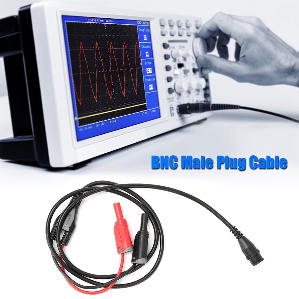 P1204 BNC Male Plug to Safety Banana Plug Coaxial Cable Oscilloscope Test  100cm Oscilloscope Test  BNC Male Plug Cable