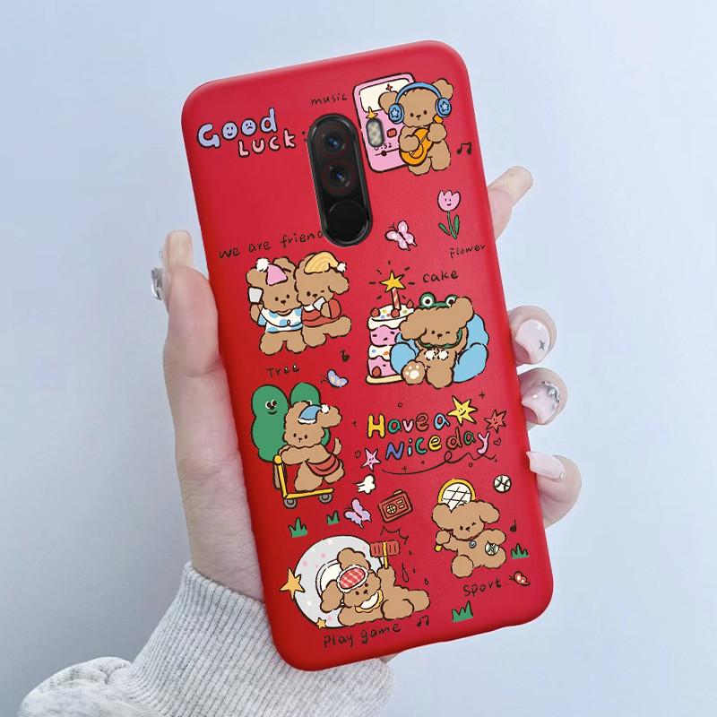For Pocophone F1 Case Cute Cartoon Panda TPU Soft Silicone Phone Case For Xiaomi Pocophone F1 Back Cover PocoF1 Poco F 1 Fundas