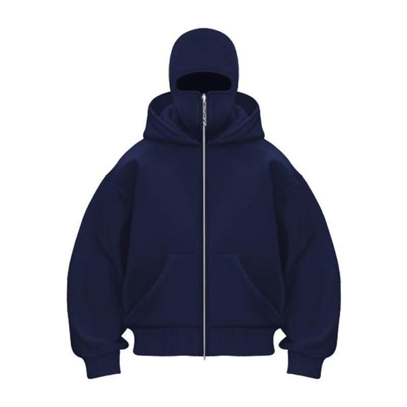 2025 Unisex Autumn Solid Color Double Hood Sweatshirt Set - European & American Style, Personalized Unique Design