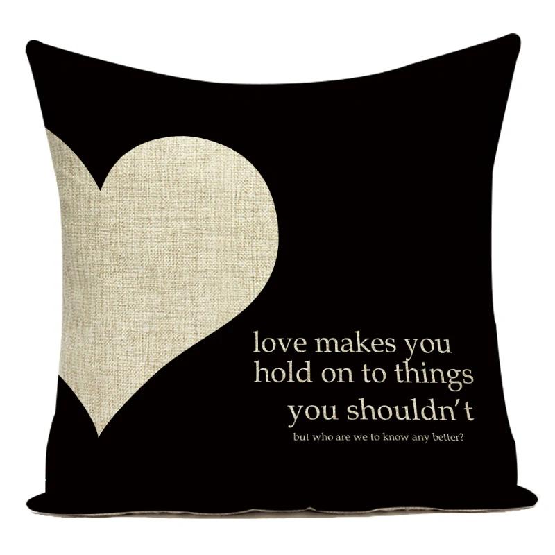 Square Valentine'S Day Lovers Couple Throw Pillow Case Hearts Balloons Print Pillowcase For Sofa Seat Hotel Home Pillow Cover