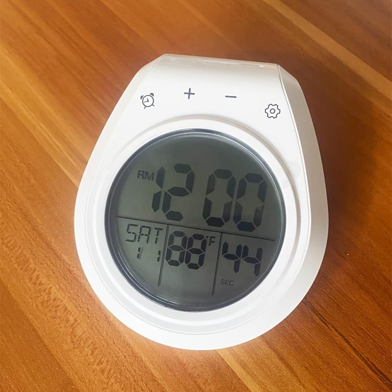 Digital Bathroom Clock with Large LCD Display, Shower Timer and Thermometer, Easy Install with Suction Cup Mount,Temperature Display In Celsius