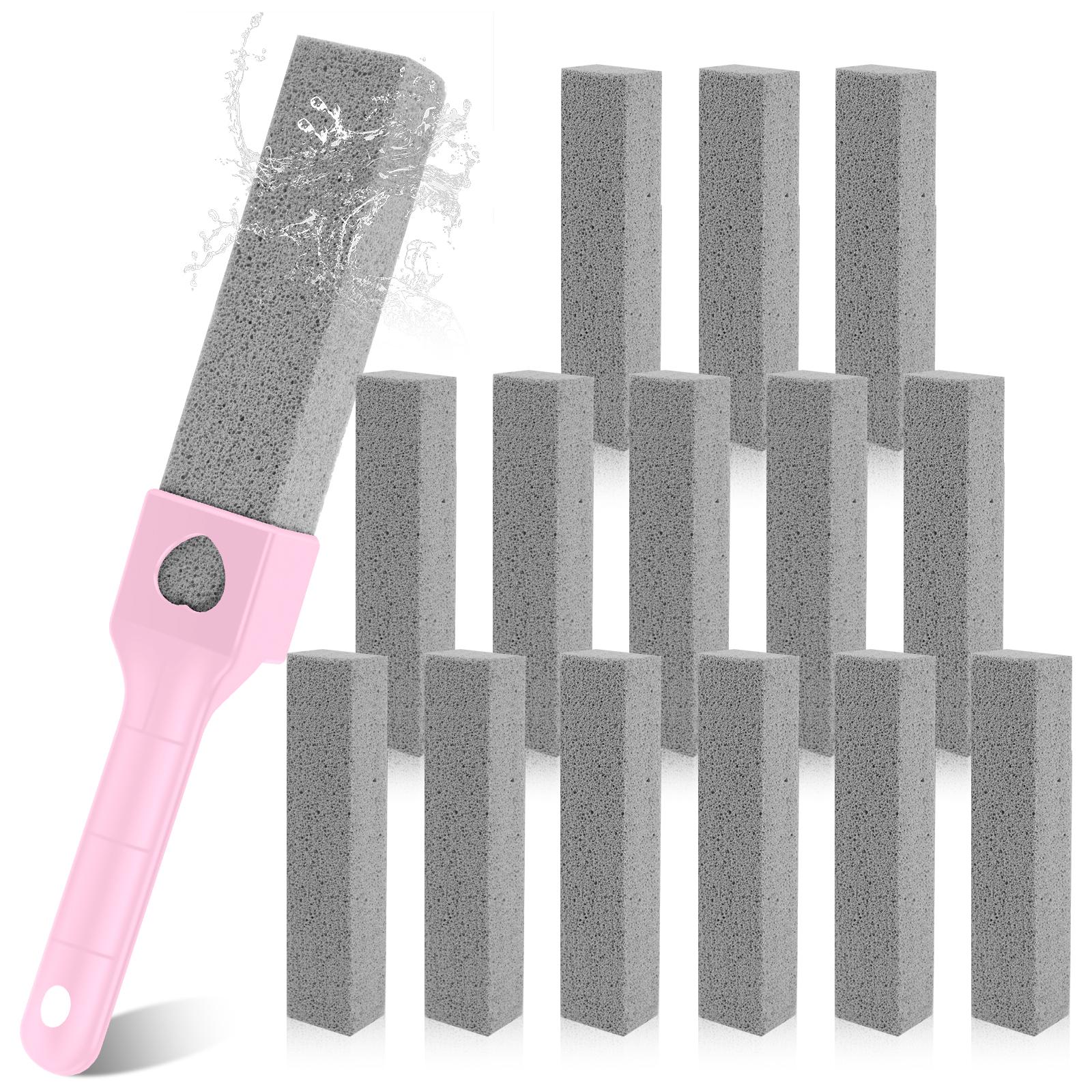 

15Pcs Pumice Stone Cleaning Stick Removable Stone Toilet Bowl Cleaner with 1 Handle Bathroom Tile Sink Household Washing Tools 15Pcs рожевий