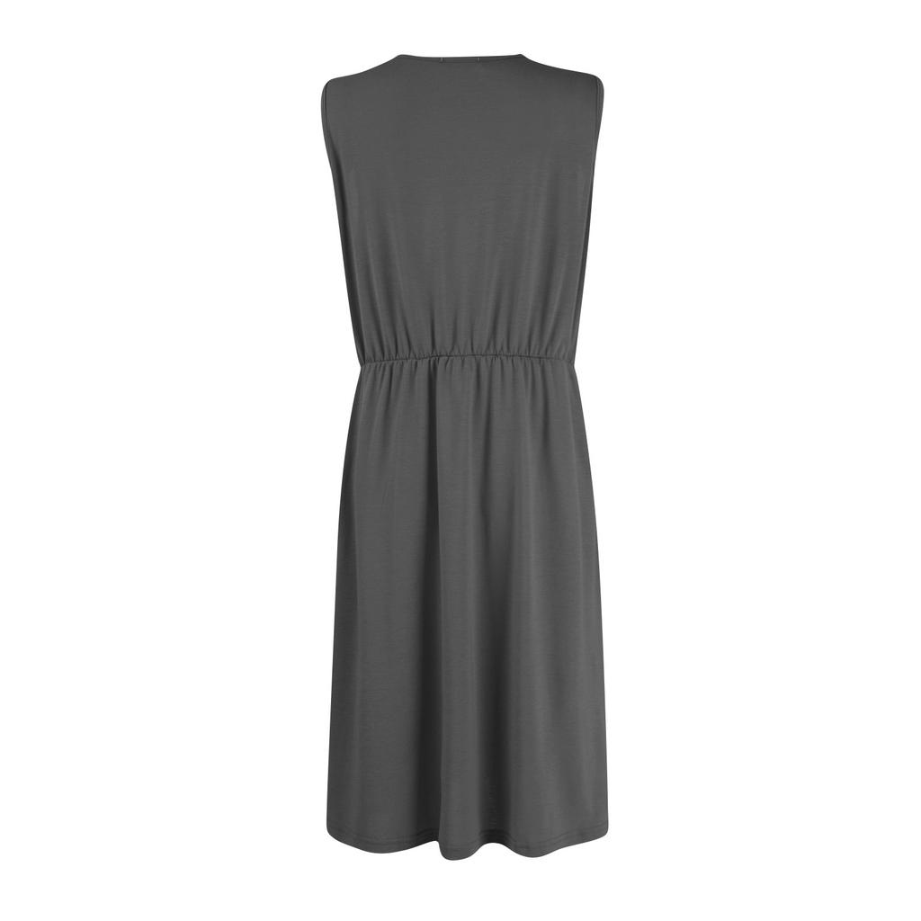 Women's Summer Color V-Neck Lace Sleeveless Casual Dress
