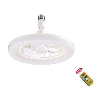 Smart Ceiling Fan 10'' 3-Blade with Remote Control, E27 Converter Base 3 Wind Speed, Dimmable LED Light Kit for Home
