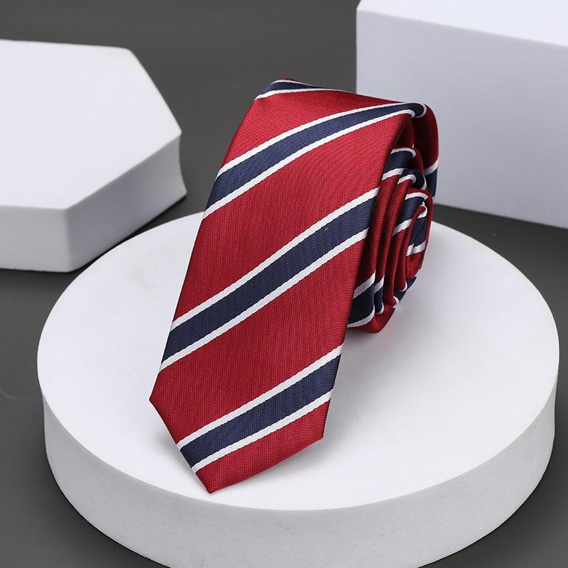 Korean Version Of Casual 5Cm Men'S And Women'S Business Dress Groom Wedding Stripe Hand Play Work Narrow Lazy Solid Color Tie