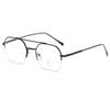 Men's Retro Double Bridge Half-Frame Rimless Anti-Blue Light Prescription Glasses