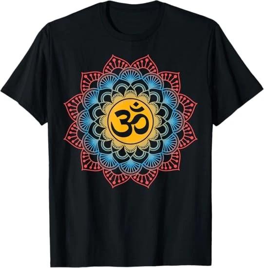 Om Symbol Mandala Flower Meditation Workout Yoga Lover T-Shirt S-3XL XS