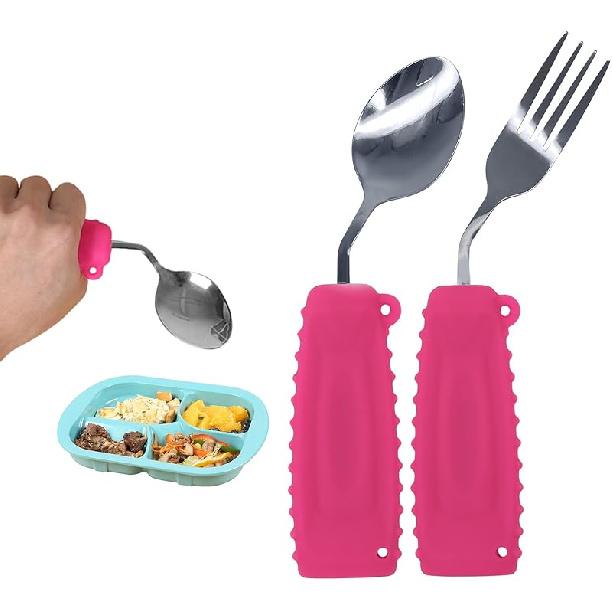 Adaptive Utensils, Weight Utensils for Tremors and Parkinson Patients, Utensil Set Spoon and Fork for Elderly