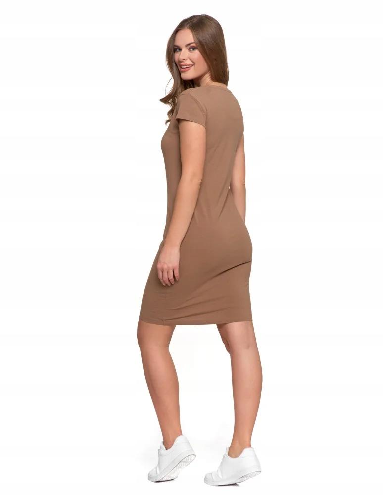 Women's Cotton Tube Dress Above the Knee Comfortable Elegant MORAJ M BEIGE