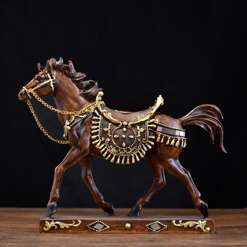 1Pc Craft Decorations Fortune Synthetic Resin Affordable Luxury Horse Ornament Gift Home Decoration