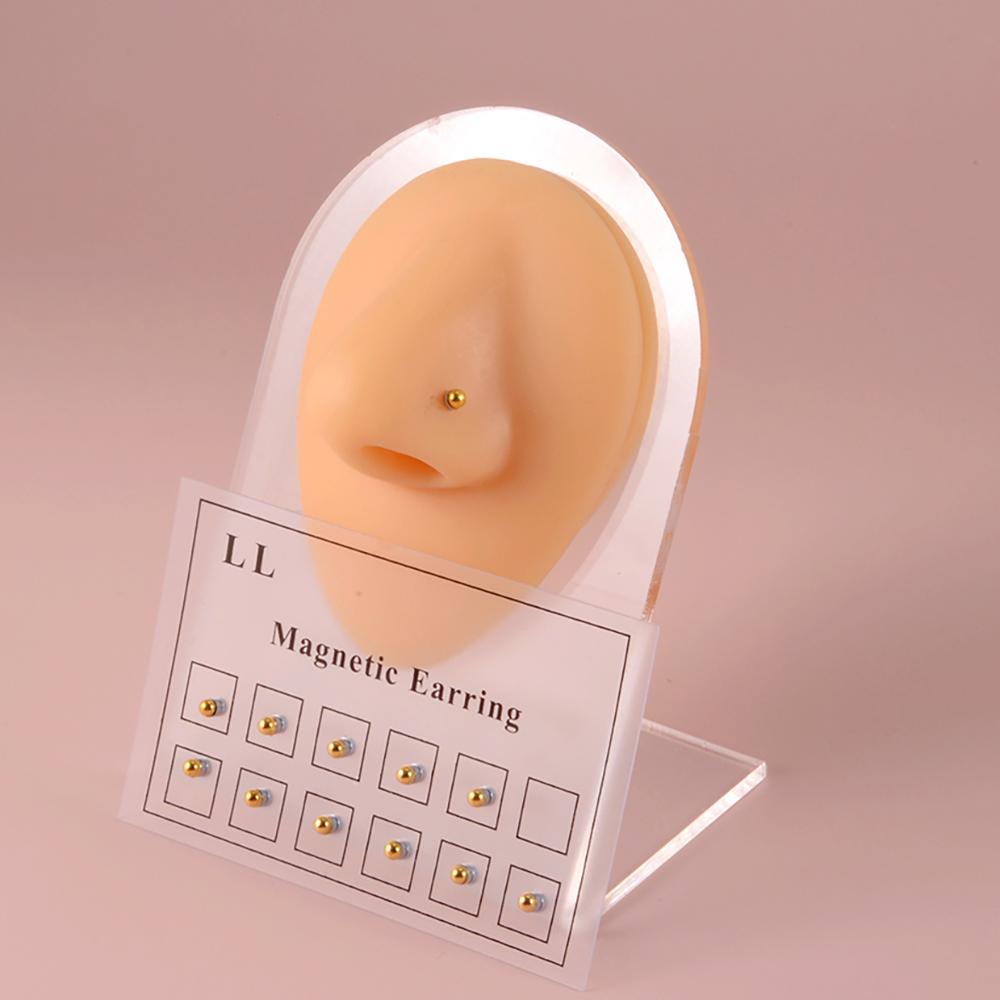 

12pcs/Card Fake Cheater Non Pierced Magnet Earring Piercings Magnet Ear Tragus Cartilage Lip Labret Stud piercing nariz piercing