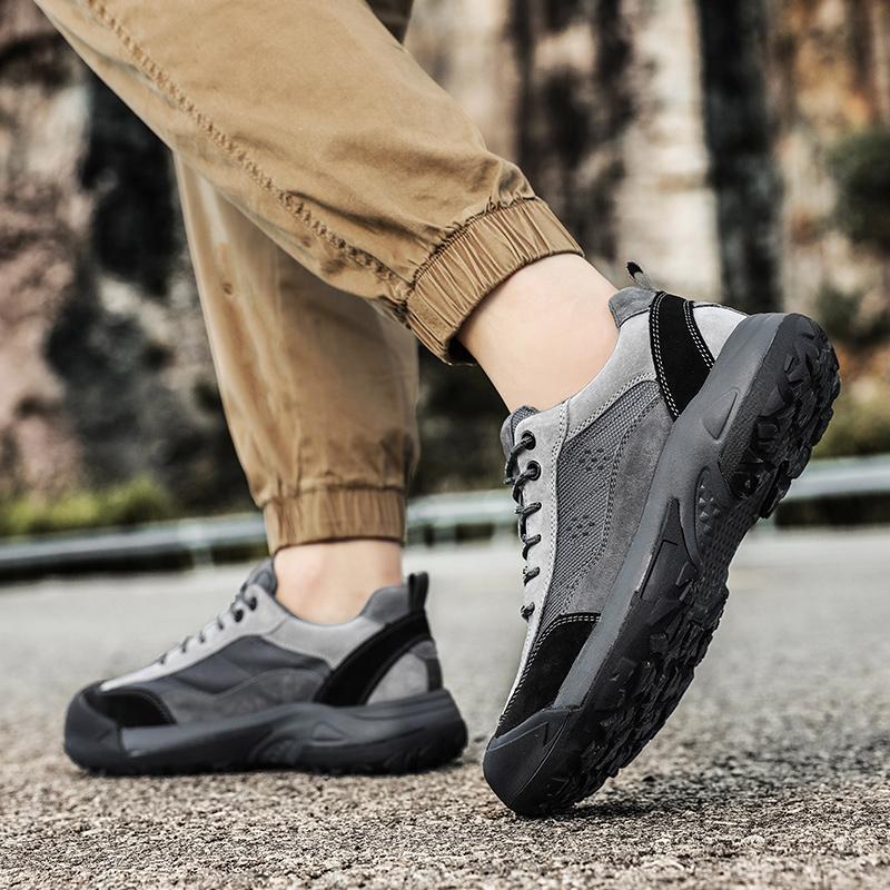 Man Lace-Up Casual Shoes All-match Leisure Walking Climbing Men's Footwear Men Leather Camping Sneakers Outdoor Hiking Shoes