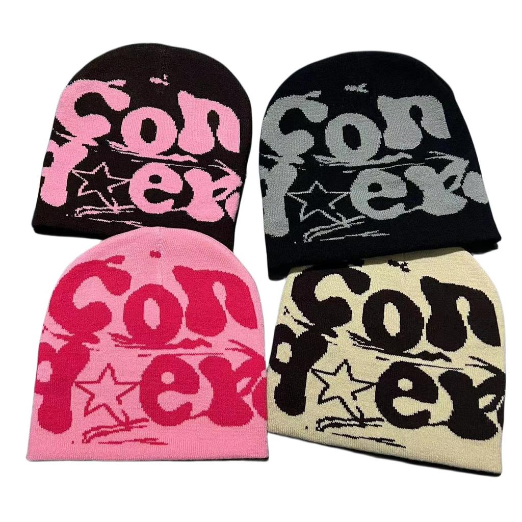 Y2K Hip-hop Unisex Beanie Hat Men Autumn and Winter Harajuku Style Photo Props Versatile Pile Bonnet
