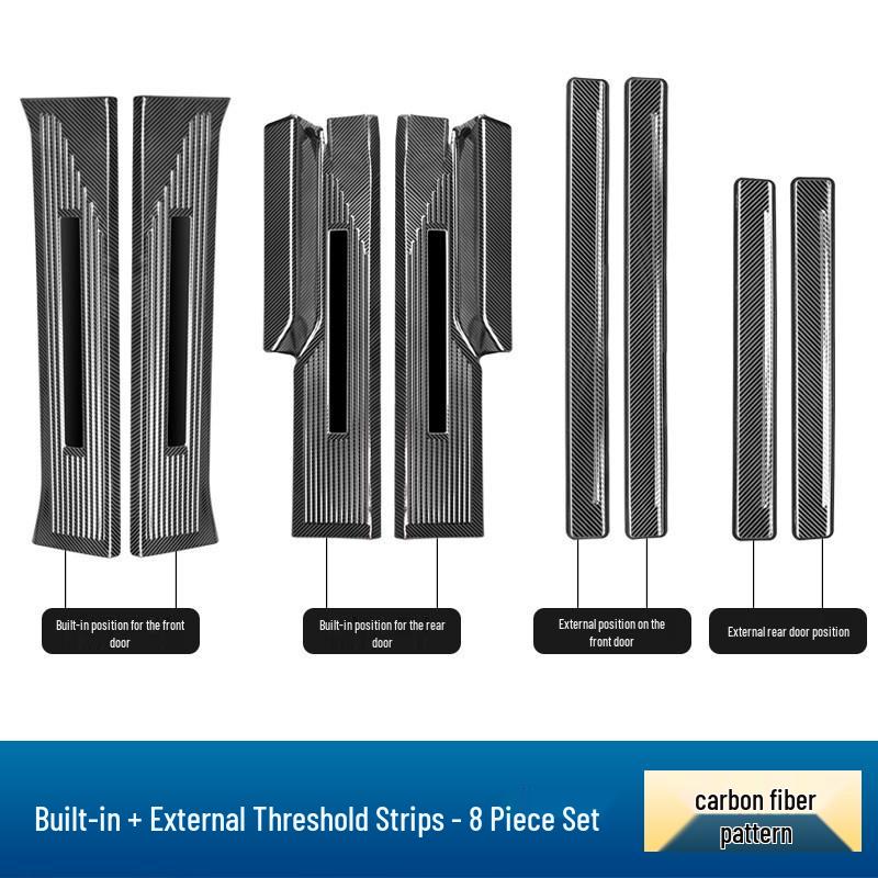 Door Sill Scuff Plates with Welcome Pedal Protection for 2023-2026 Ford Edge L