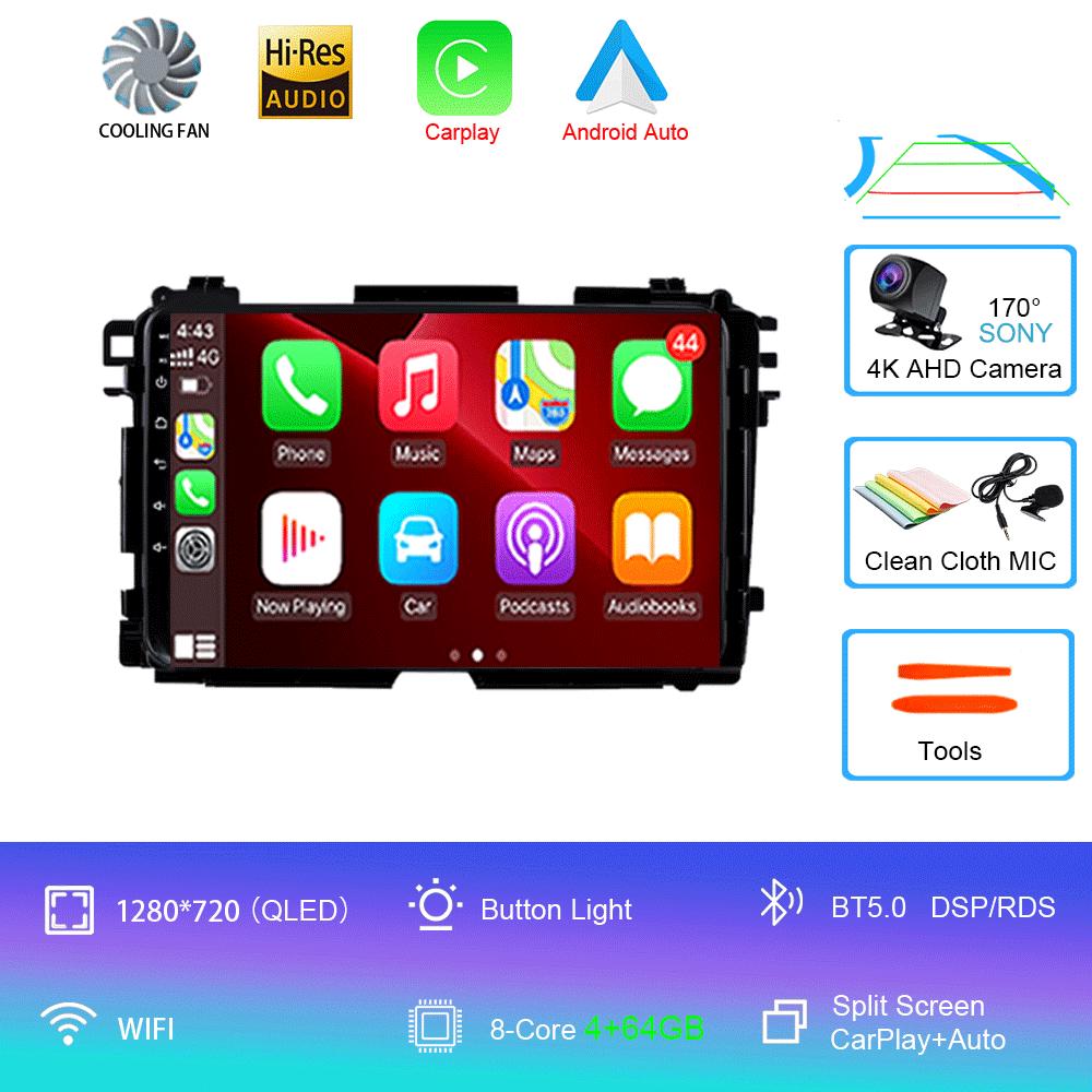 Android 14 2Din GPS Bluetooth Multimedia Player For Honda HR-V HRV XRV Vezel 2013-2019 Car Radio Dual Cameras 360 Camera Carplay