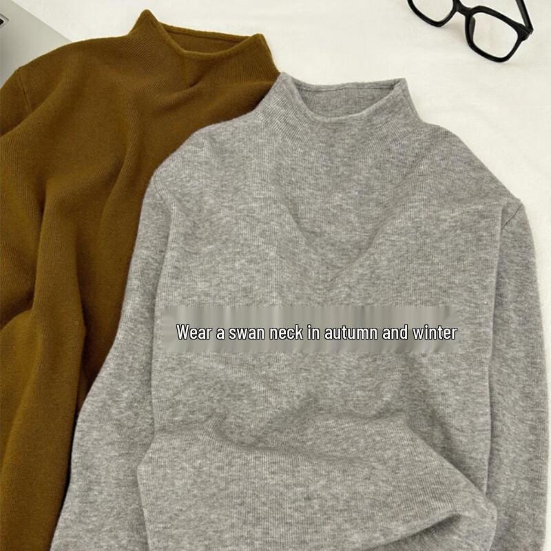 Ordifen Women's Slim Fit Semi-High Neck Knit Base Layer Top