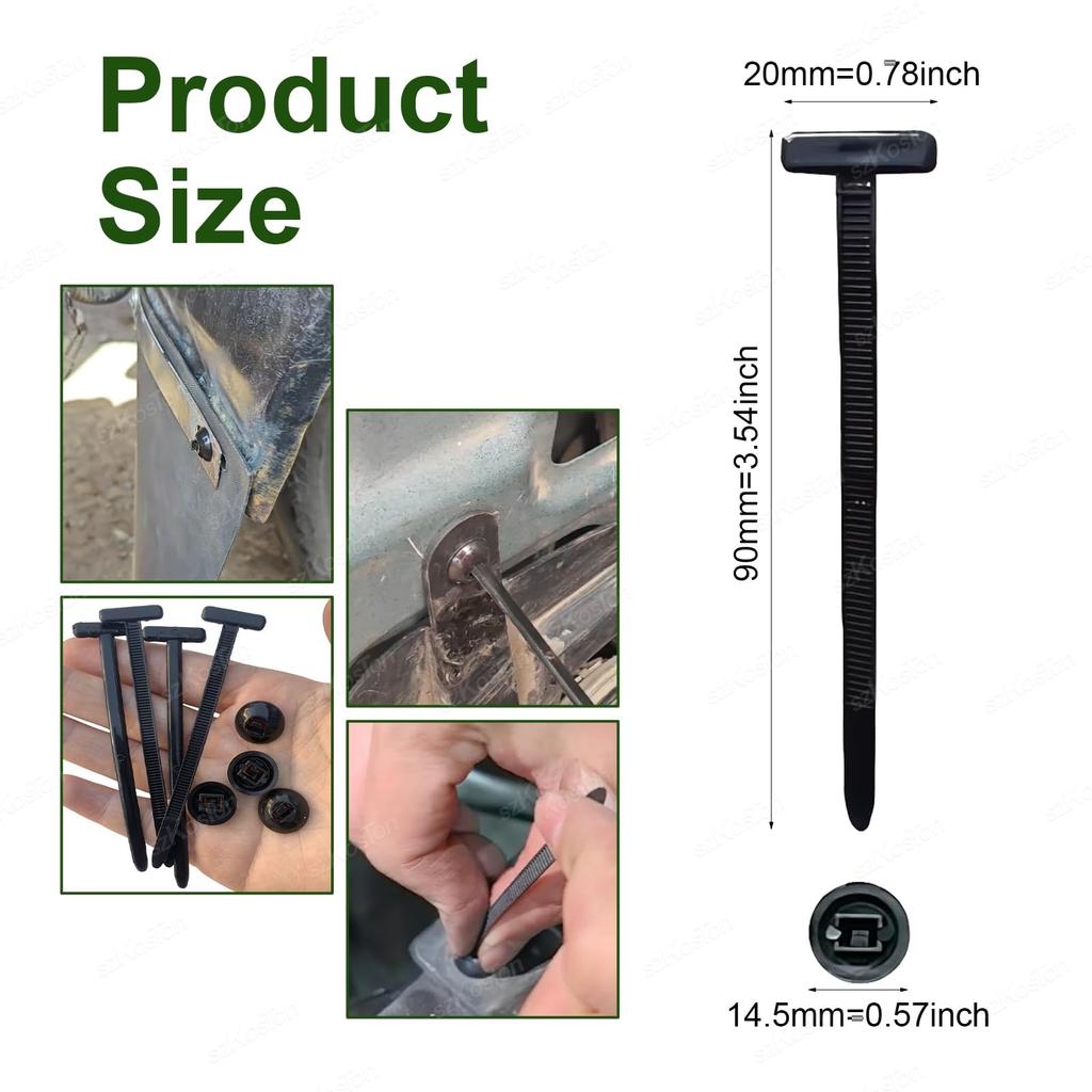 11-111Pcs Nylon Universal Cable Tie Buckle Heavy Duty Self-Locking Zip Ties Holder Fasteners Car Body UV Resistant Zipties