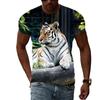 Letní móda Trička s grafikou Tiger Muži Neformální Potisk Trend Trička s krátkým rukávem Hip Hop Harajuku Streetwear se zvířecím vzorem