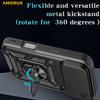 AMORUS For iPhone 17 Pro Max Case Kickstand PC+TPU Phone Cover with Camera Lens Slider