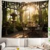 White Winter Snow Wall Tapestry, Colorful Three Wall Hanging Large Tapestry Decoration Polyester Fiber White Hem Around for Dorm