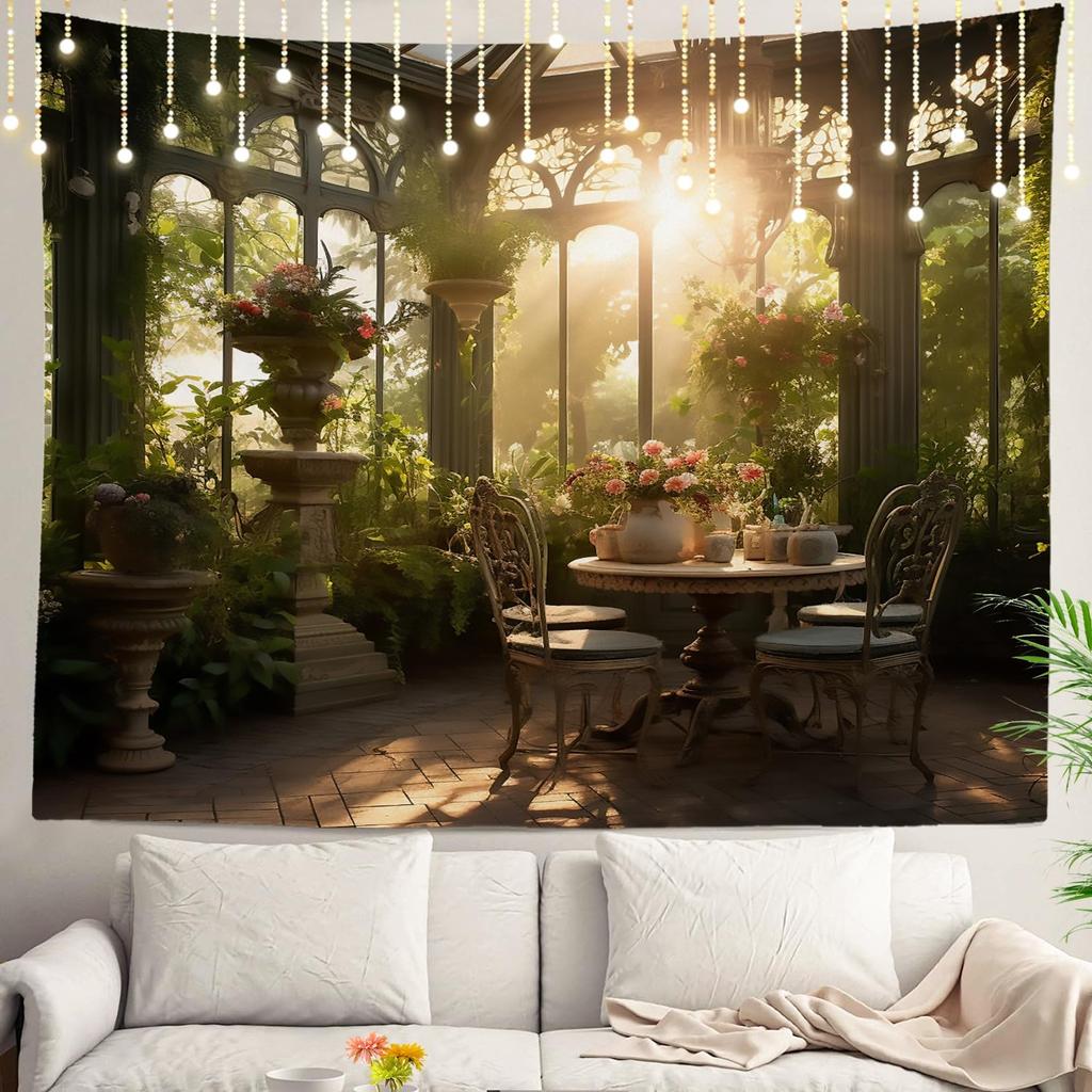 White Winter Snow Wall Tapestry, Colorful Three Wall Hanging Large Tapestry Decoration Polyester Fiber White Hem Around for Dorm