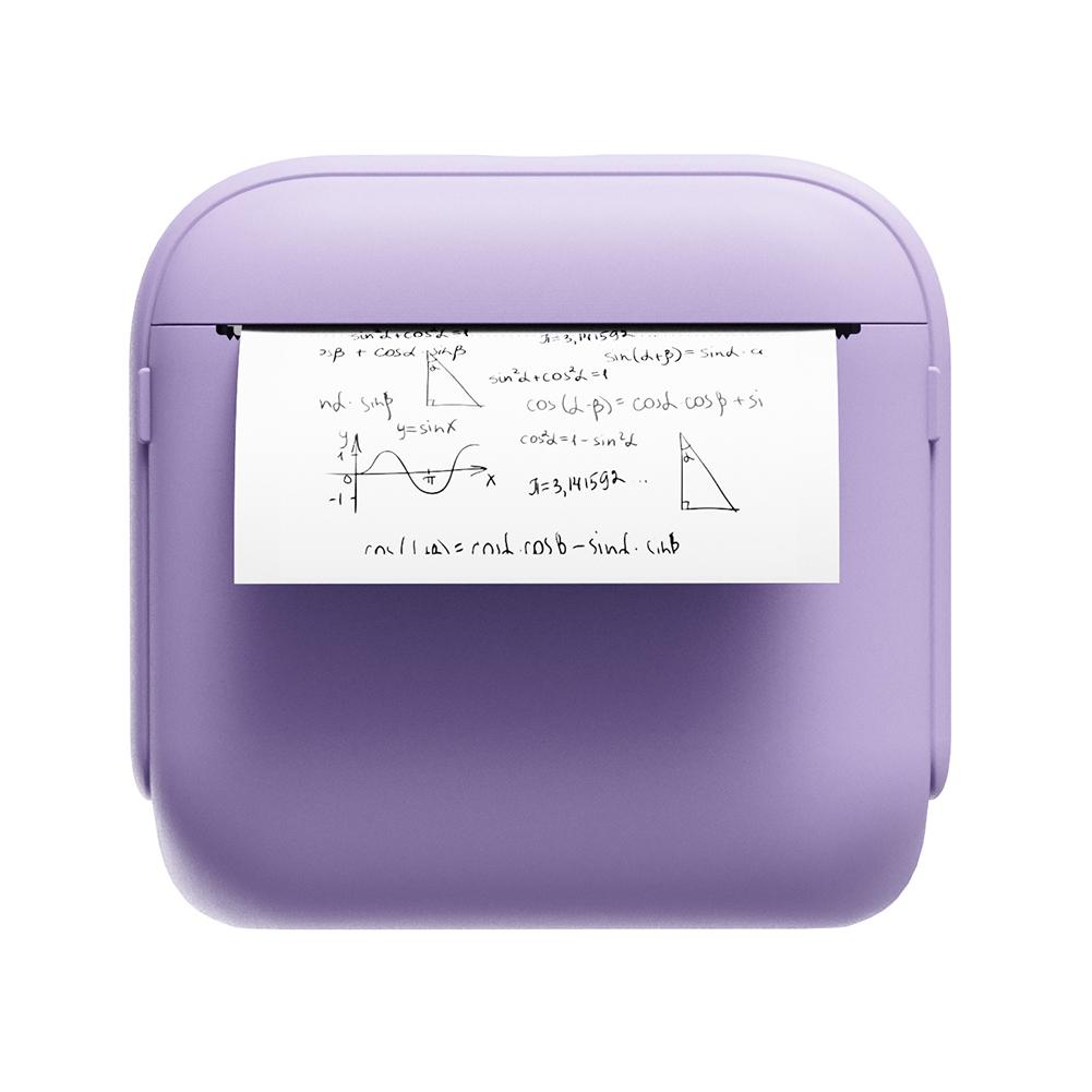 

Мини-портативный термопринтер с 1 рулоном бумаги, беспроводной BT, карманный фотопринтер, портативный принтер для телефона, подарок на день рождения ребенка фиолетовый