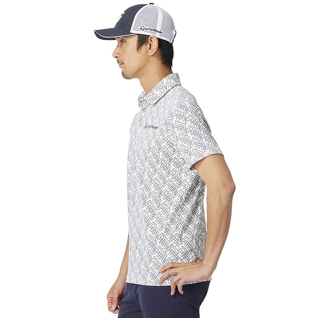 TaylorMade Monogram S/S Polo Shirt, White, Size Small, Men's, 2025SS UN630