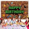 Pixel Birthday Decorations, 5x3 ft Happy Birthday Banner Backdrop for Miner TNT & Pixel Themed Celebration Kids Boys Game Party Supplies
