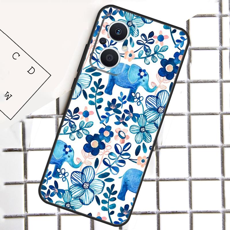 Cute Elephant Cartoon Phone Case For OPPO Reno 14F 10 11 12 13 F 14 Pro 8T 7 8 Lite OPPO Find X8 X6 X5 X9 Pro Cover