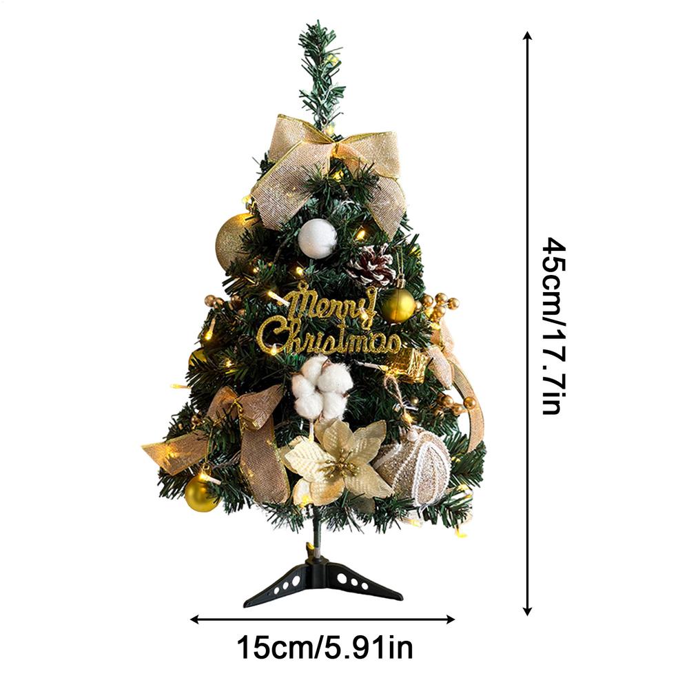 45cm Christmas Tree Set Christmas Decor with Lights Desktop Mini Christmas Tree Ornaments New Year Party Decoration Gift Navidad