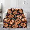 Halloween Throw Blanket for Couch Bed Halloween Fall Thanksgiving Gift Blanket Pumpkin and Ghost Print Blankets Sofa Blankets#(7)