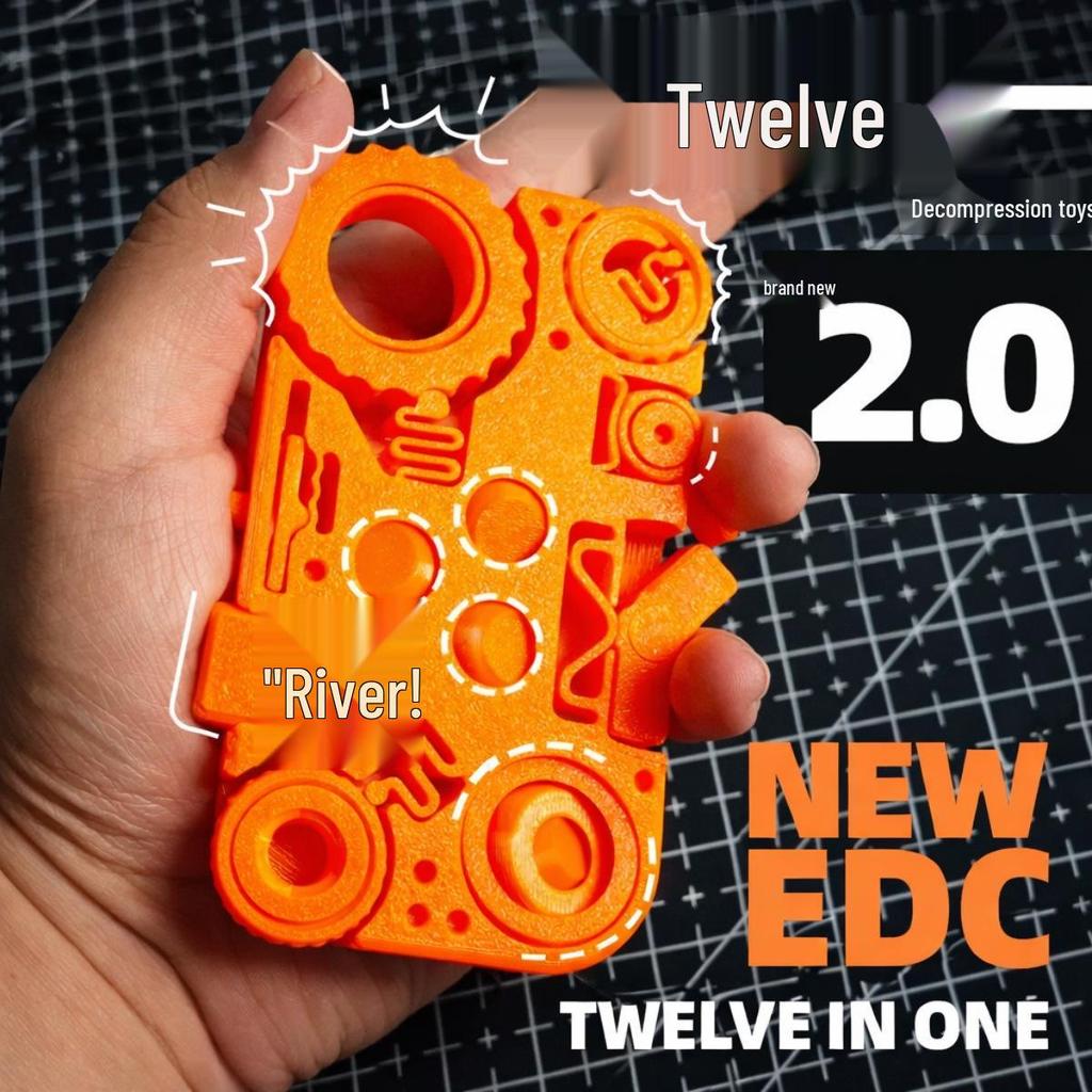 3D Printed Gear Decompression Fun Toy - 5-in-1 Desktop Decoration