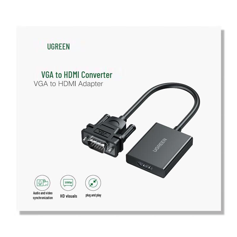 Ugreen CM513 VGA To HDMI Converter with Audio and Power