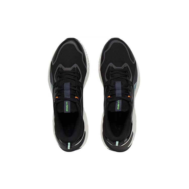 LiNing Cloud Shield Cushioning, Slip Resistant, Abrasion Resistant, Rebound Low Top Sports Casual Shoes Men's Black AGLS211-2