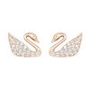 Swan Gold Plated Stud Earrings Womens Rose Gold
