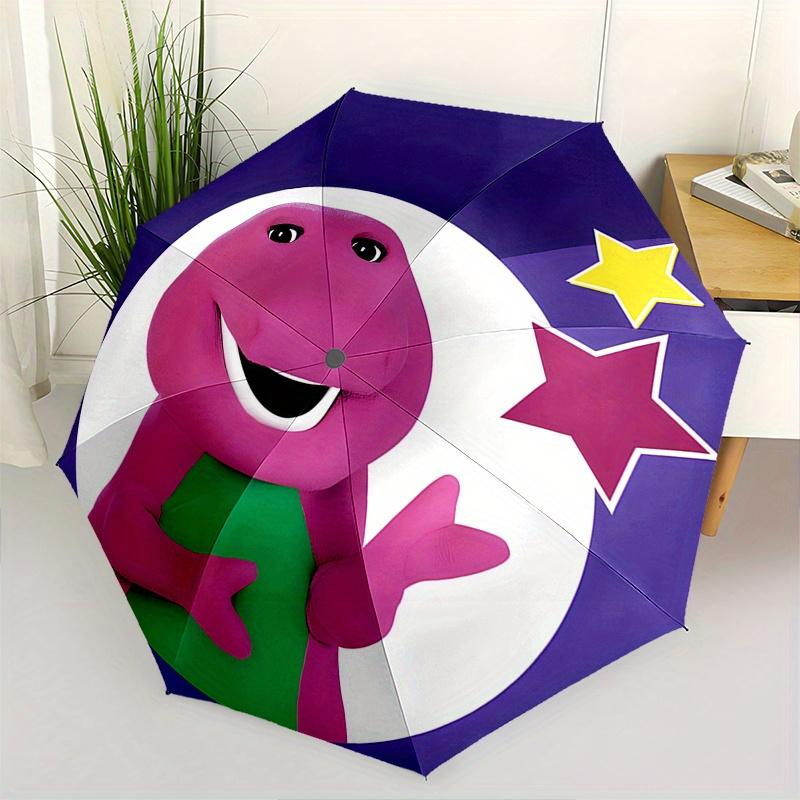 

Barney,Dinosaur Automatic Folding Umbrella 8 Ribs Lightweight Design, Durable Iron Frame, Compact and Portable, Ideal Birthday or Christma